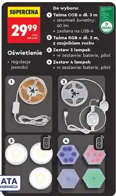 Biedronka Oświetlenie zestaw 4 lampek oferta