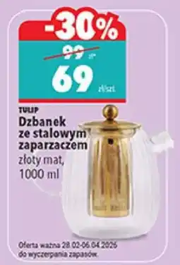 Biedronka Dzbanek ze stalowym zaparzaczem złoty mat oferta