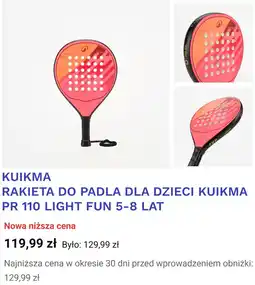 Decathlon RAKIETA DO PADLA DLA DZIECI KUIKMA PR 110 LIGHT FUN 5-8 LAT oferta