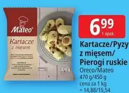 E.Leclerc Kartacze/Pyzy z mięsem/Pierogi ruskie Oreco/Mateo oferta