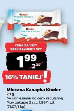 Netto Mleczna kanapka Kinder oferta