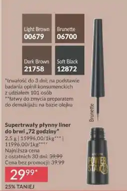 Avon Supertrwały płynny liner do brwi 72 godziny Soft Black oferta