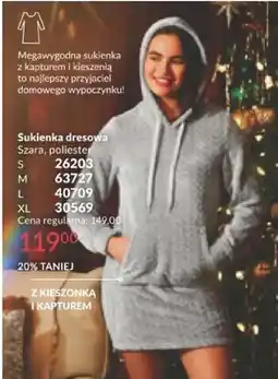 Avon Sukienka dresowa szara, poliester oferta
