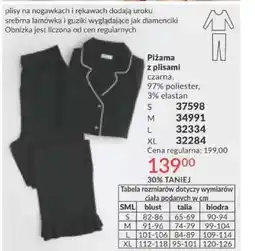 Avon Piżama z plisami czarna, 97% poliester, 3% elastan oferta