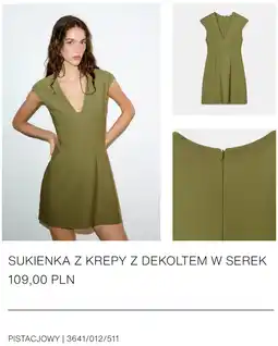 ZARA SUKIENKA Z KREPY Z DEKOLTEM W SEREK oferta