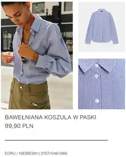 ZARA BAWEŁNIANA KOSZULA W PASKI oferta