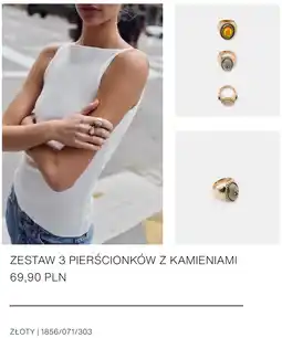 ZARA ZESTAW 3 PIERŚCIONKÓW Z KAMIENIAMI oferta