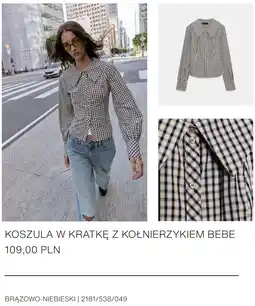 ZARA KOSZULA W KRATKĘ Z KOŁNIERZYKIEM BEBE oferta