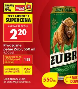 Biedronka Piwo Żubr oferta