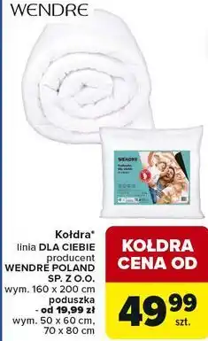Carrefour Kołdra linia DLA CIEBIE producent WENDRE POLAND oferta