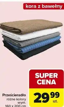 Carrefour Prześcieradło kora z bawełny wym. 160 x 200 cm oferta