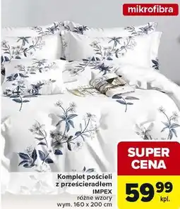 Carrefour Komplet pościeli z prześcieradłem IMPEX mikrofibra 160x200 cm oferta