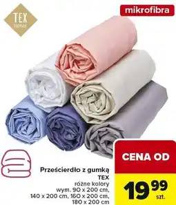 Carrefour Prześcieradło z gumką TEX mikrofibra oferta