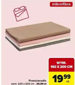 Carrefour Prześcieradło mikrofibra 160x200 cm oferta