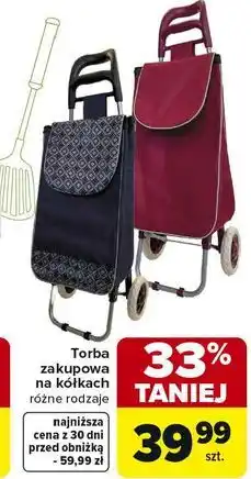 Carrefour Torba zakupowa na kółkach różne rodzaje oferta
