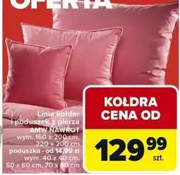 Carrefour Linia kołder i poduszek z pierza AMW NAWROT oferta