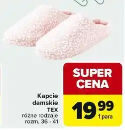Carrefour Kapcie damskie TEX różne rodzaje rozm. 36 - 41 oferta