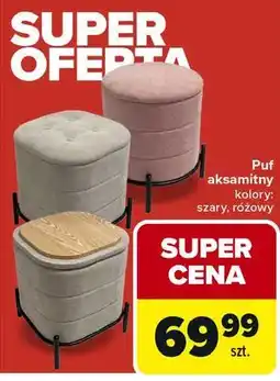 Carrefour Puf aksamitny kolory: szary, różowy oferta