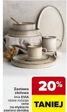Carrefour Zastawa stołowa linia EVIA różne rodzaje oferta