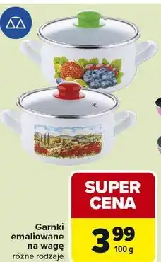 Carrefour Garnki emaliowane na wagę różne rodzaje oferta