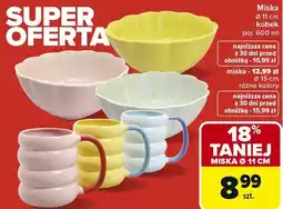 Carrefour Miska Ø 11 cm, kubek poj. 600 ml różne kolory oferta