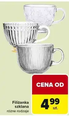 Carrefour Filiżanka szklana różne rodzaje oferta