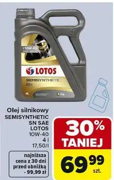 Carrefour Olej silnikowy SEMISYNTHETIC SN SAE LOTOS 10W-40 oferta