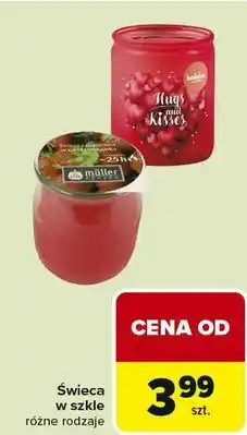 Carrefour Świeca w szkle różne rodzaje oferta