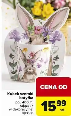 Carrefour Kubek szeroki baryłka poj. 400 ml zajączek w dekoracyjnej opasce oferta