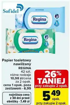 Carrefour Papier toaletowy nawilżany Regina oferta