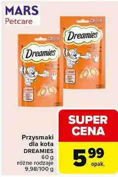 Carrefour Przysmaki dla kota Dreamies, 60 g, różne rodzaje oferta