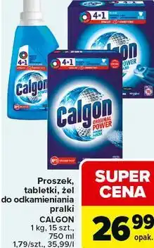 Carrefour Proszek, tabletki, żel do odkamieniania pralki Calgon oferta