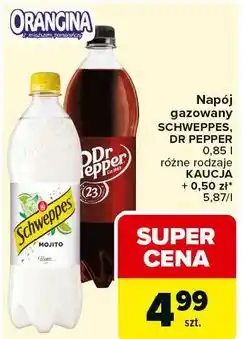 Carrefour Napój gazowany Schweppes, Dr Pepper 0,85 l, różne rodzaje oferta