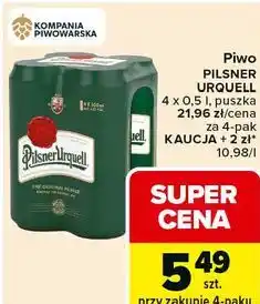 Carrefour Piwo Pilsner Urquell 4 x 0,5 l puszka oferta