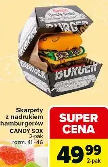 Carrefour Skarpety z nadrukiem hamburgerów CANDY SOX oferta