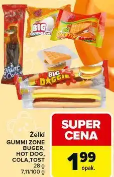 Carrefour Żelki GUMMI ZONE BURGER, HOT DOG, COLA, TOST oferta