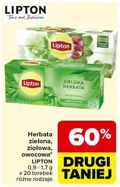 Carrefour Herbata zielona, ziołowa, owocowa Lipton oferta