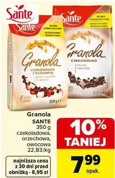 Carrefour Granola Sante 350 g (czekoladowa, orzechowa, owocowa) oferta