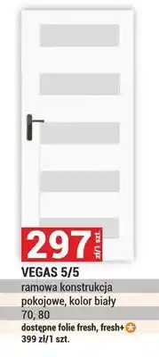 Merkury Market Drzwi Vegas 5/5 ramowa konstrukcja pokojowe, kolor biały oferta