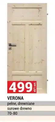 Merkury Market Drzwi Verona pełne, drewniane surowe drewno oferta