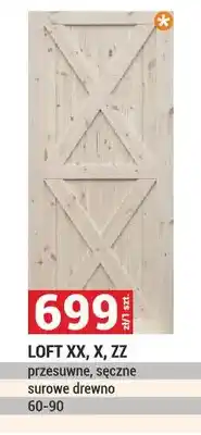 Merkury Market Drzwi Loft XX, X, ZZ przesuwne, szcznie surowe drewno oferta