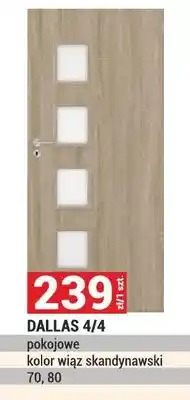 Merkury Market Drzwi Dallas 4/4 pokojowe kolor wiąz skandynawski oferta