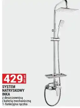 Merkury Market System natryskowy Inka z deszczownicą i baterią mechaniczną, 1-funkcyjna rączka oferta