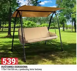 Merkury Market Huśtawka ogrodowa 175x110x159 cm, z poduszką, kolor beżowy oferta
