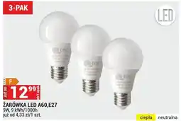Merkury Market Żarówka LED A60,E27 9W, 9 kWh/1000h 3-pak oferta