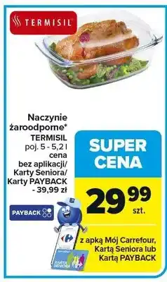 Carrefour Naczynie żaroodporne poj. 5 - 5,1 l cena bez aplikacji/ Karty Seniora/ Karty PAYBACK oferta