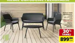 Carrefour Zestaw mebli ogrodowych sofa, 2 krzesła, stolik kolor grafitowy oferta