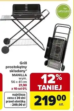 Carrefour Grill prostokątny składany oferta