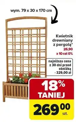 Carrefour Kwietnik drewniany z pergolą oferta