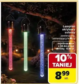 Carrefour Lampion akrylowy solarny zawieszany, zmieniający kolory oferta